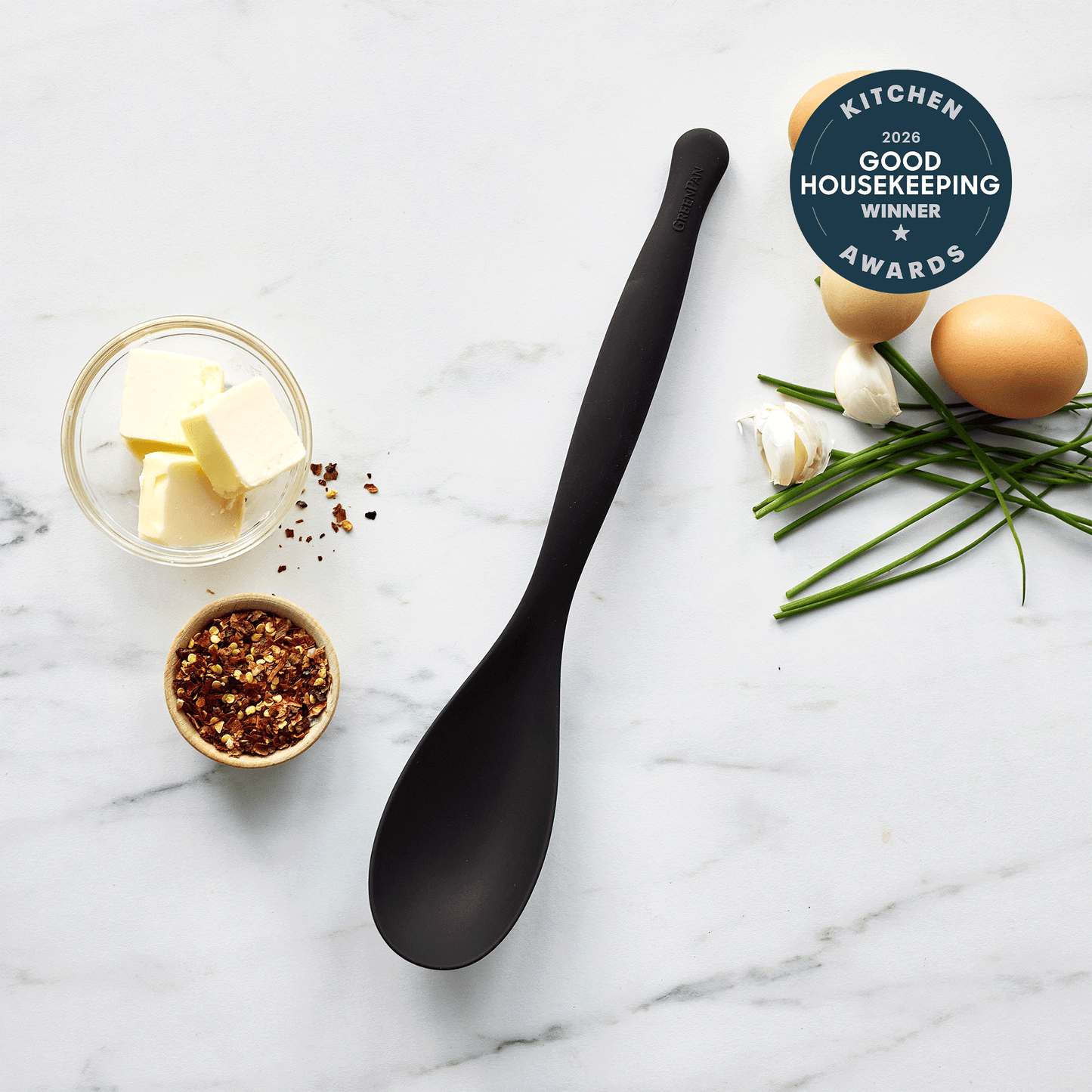 Premiere Silicone Solid Spoon | Black