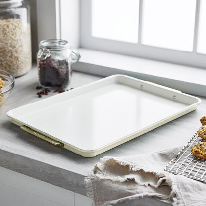 Reserve Bakeware 2-Piece 13" x 18" Half Sheet Pan Set | Cream