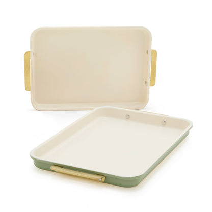 Reserve Bakeware 2-Piece 13" x 9" Quarter Sheet Pan Set | Sage