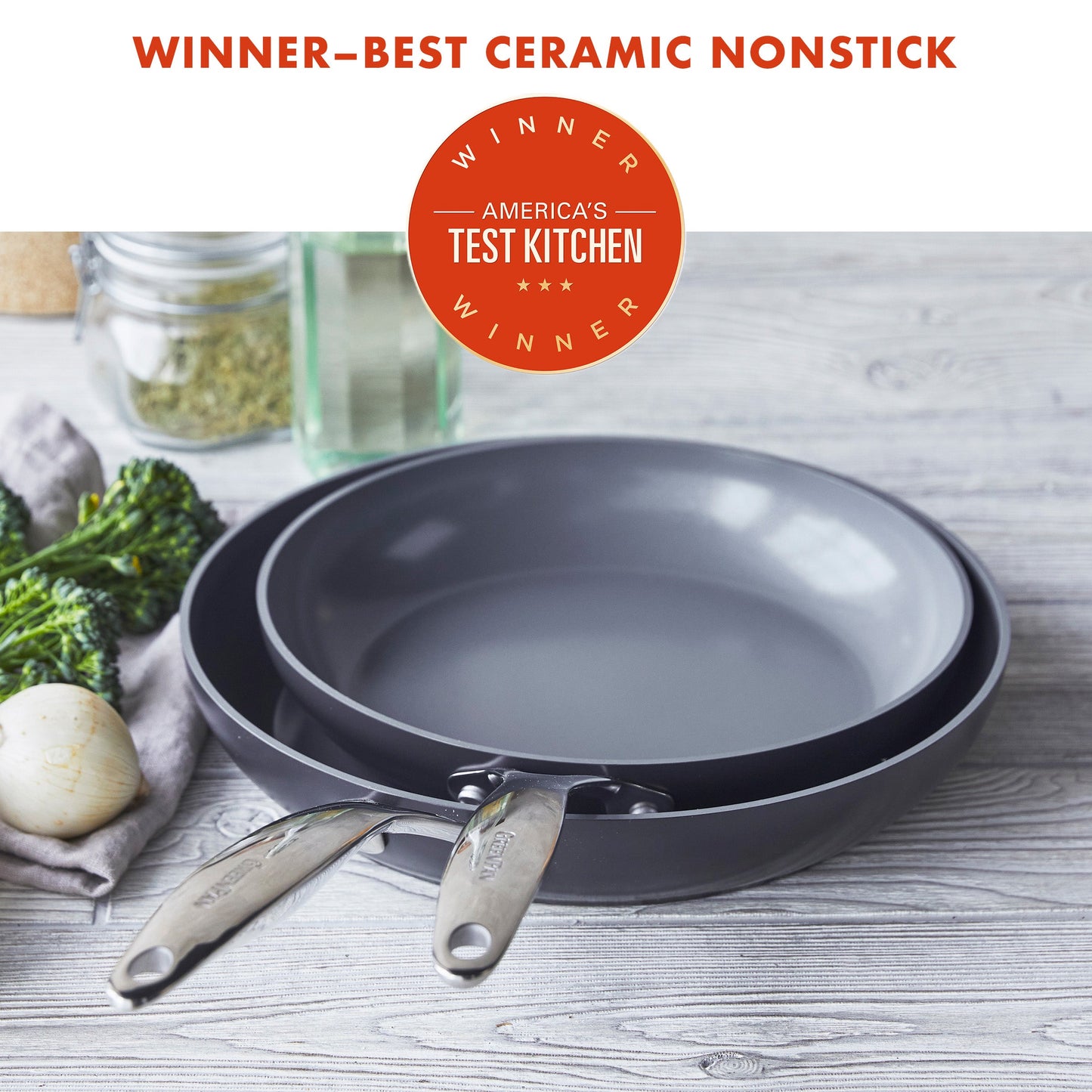 Valencia Pro Ceramic Nonstick 10" and 12" Frypan Set