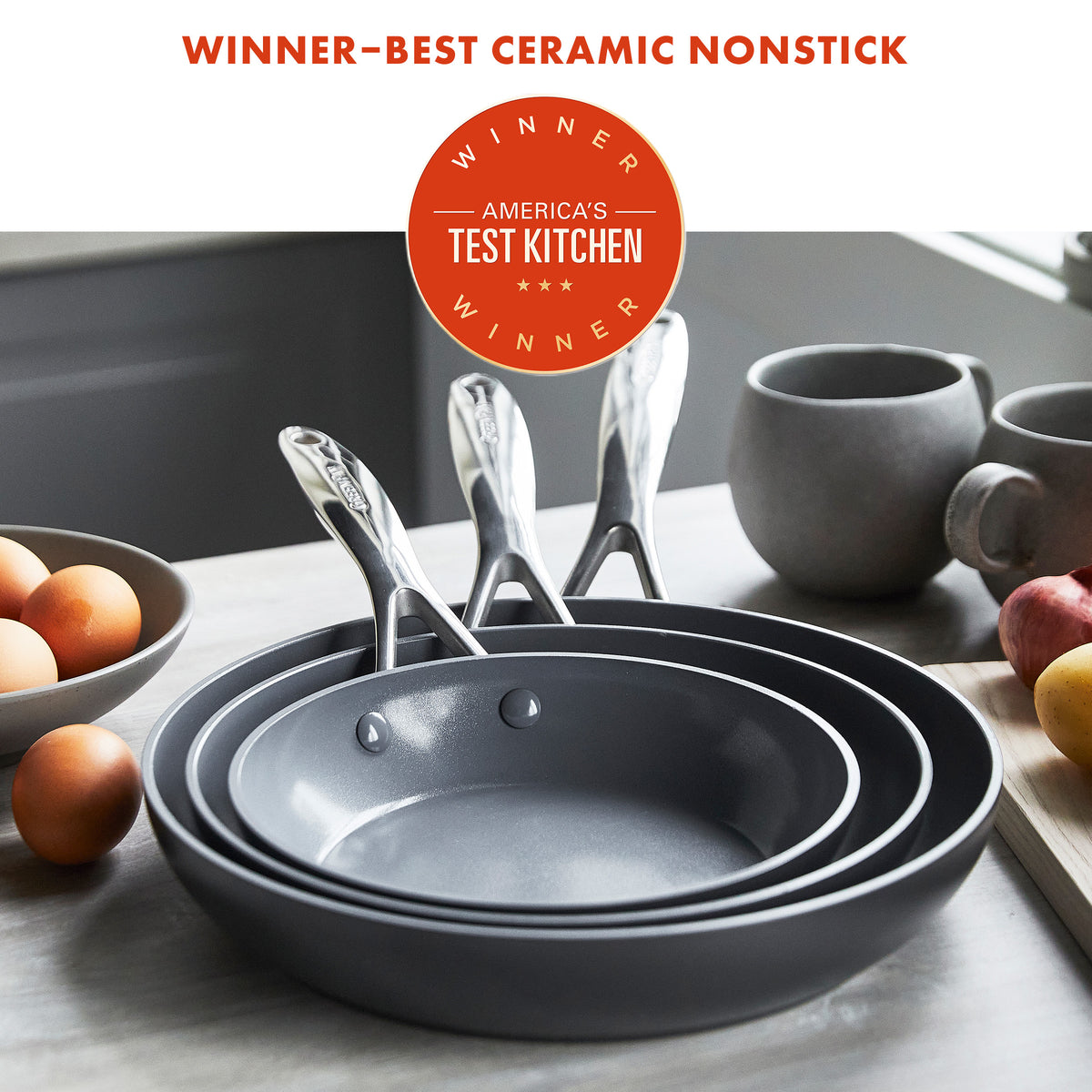 Valencia Pro Ceramic Nonstick 19-Piece Cookware Set | Gray
