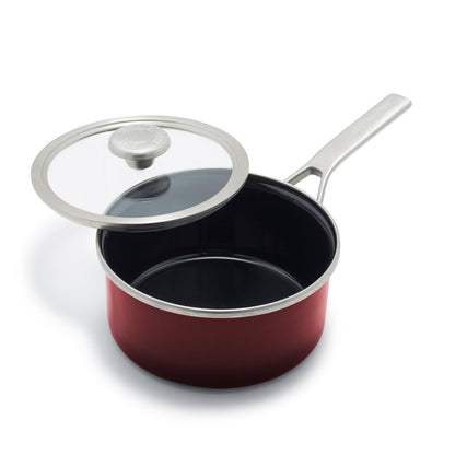 Merten & Storck Steel Core Enameled 2-Quart Saucepan with Lid | Chocolate Truffle