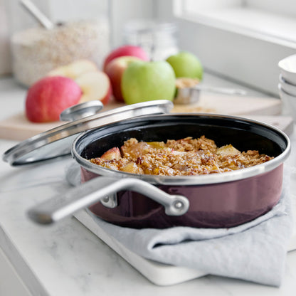 Merten & Storck Steel Core Enameled 2-Quart Sauté Pan with Lid | Chocolate Truffle