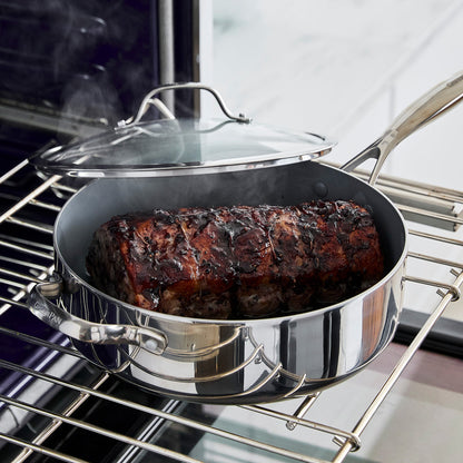 Valencia Pro Stainless Steel 5-Quart Sauté Pan with Lid