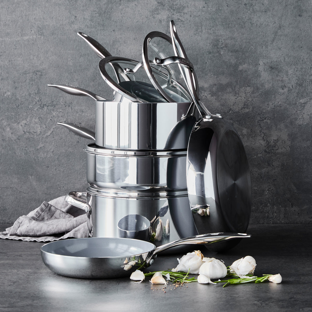 Valencia Pro Stainless Steel 10-Piece Cookware Set