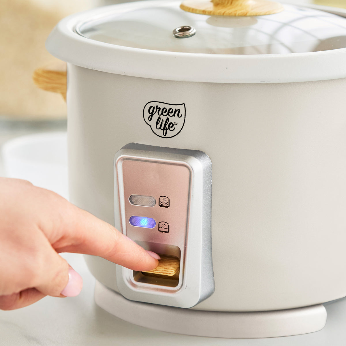 GreenLife 6-Cup Rice Cooker | Cream