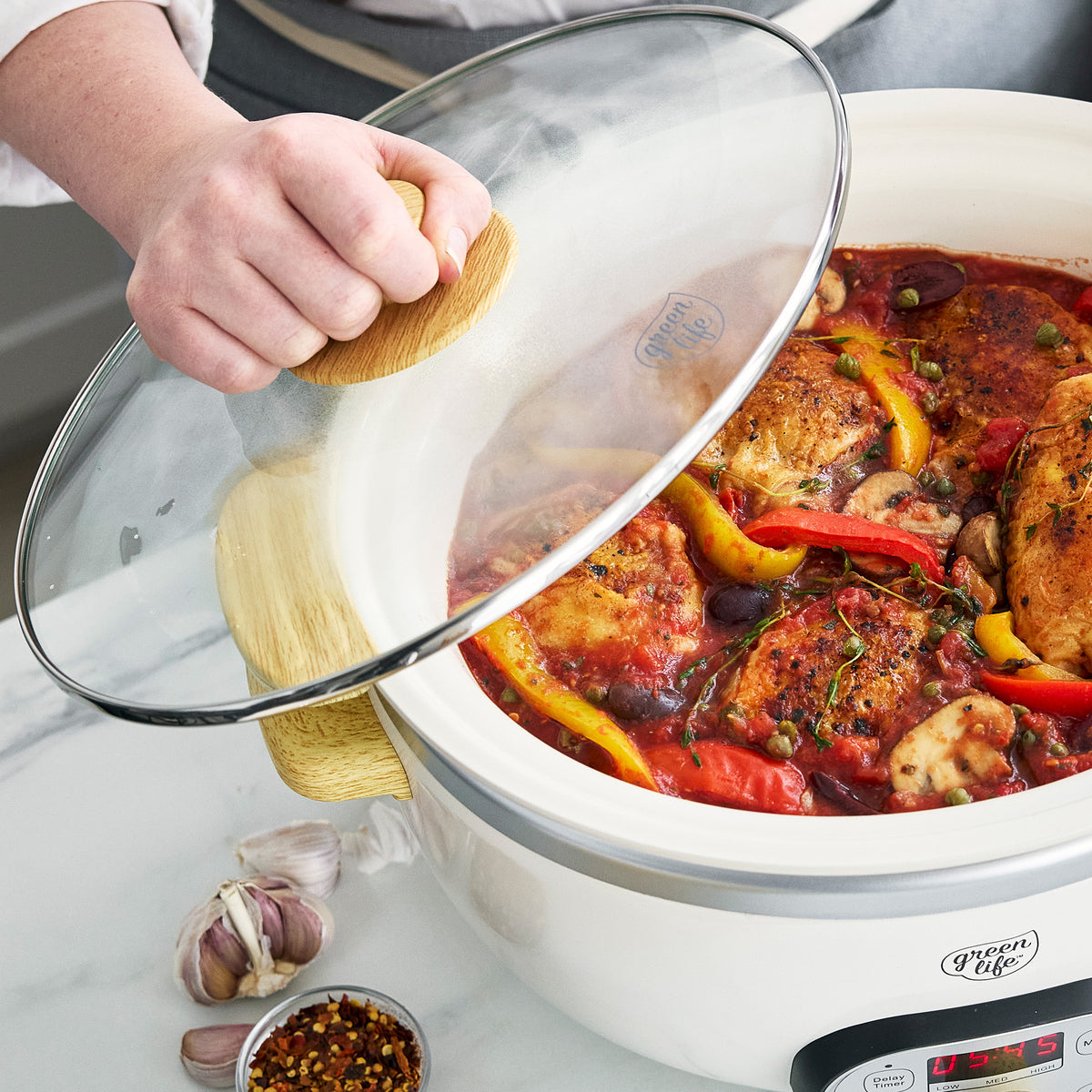 GreenLife Healthy 6-Quart Slow Cooker | Cream