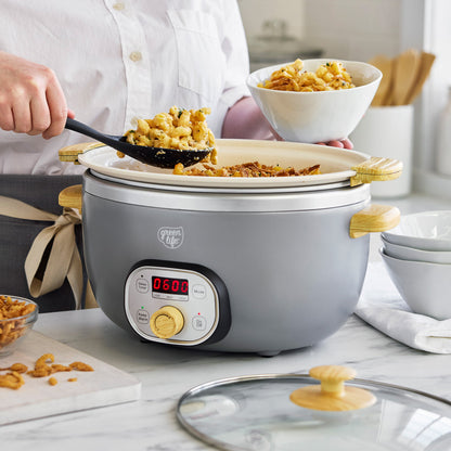 GreenLife Healthy 6-Quart Slow Cooker | Quartz Gray