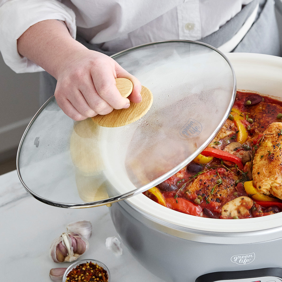 GreenLife Healthy 6-Quart Slow Cooker | Quartz Gray