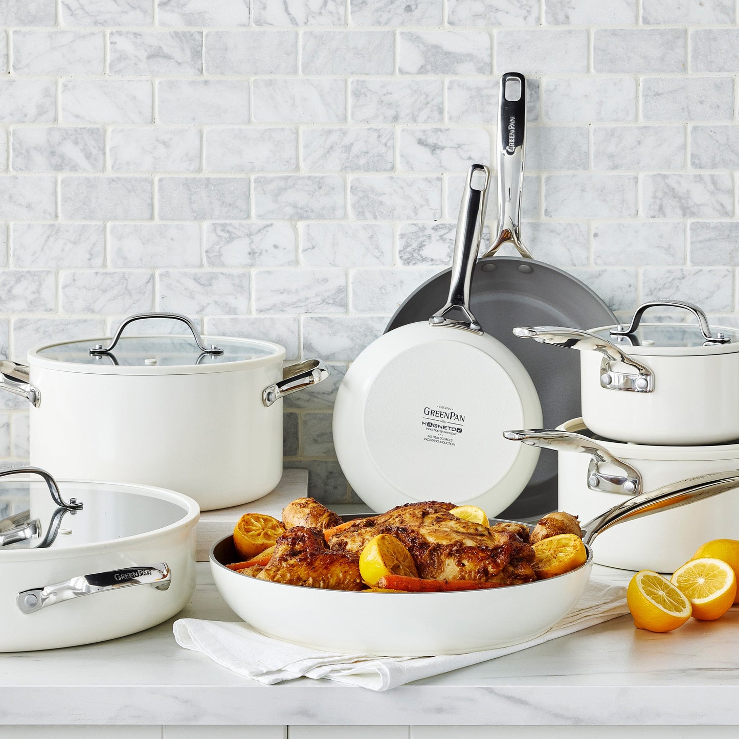 Eras Ceramic Nonstick 11-Piece Cookware Set | Cloud Cream
