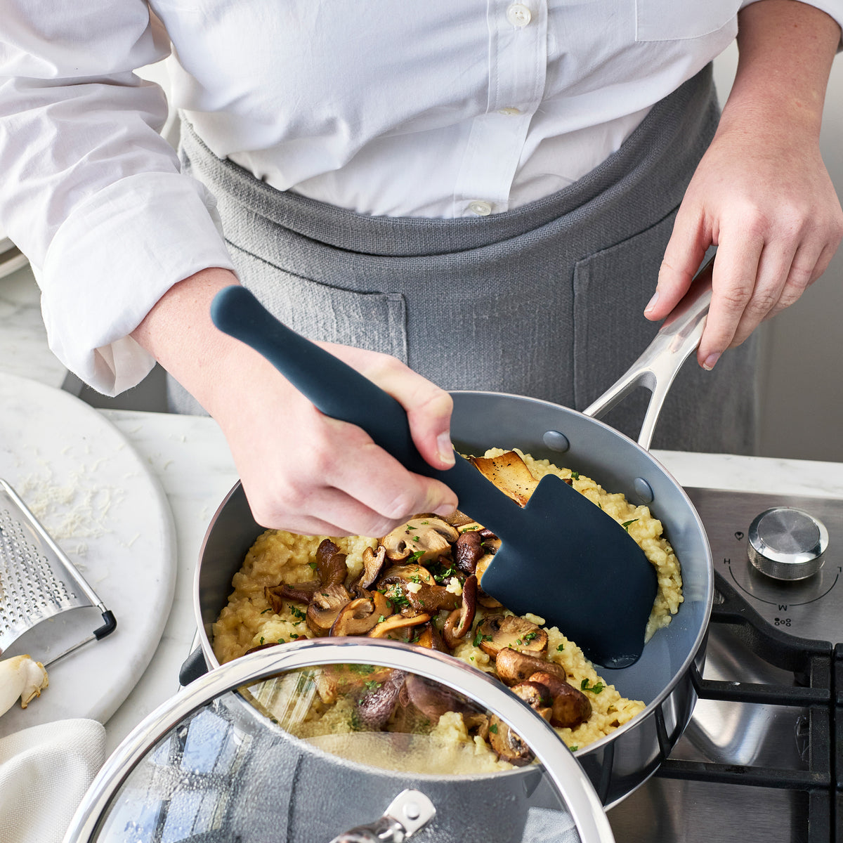 Premiere Silicone Deep Sauté Spoon | Oxford Blue