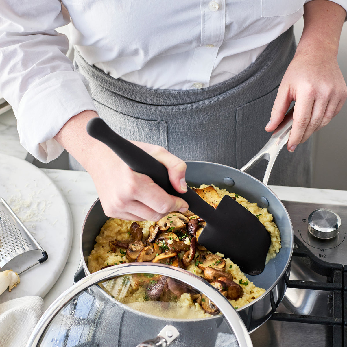 Premiere Silicone Deep Sauté Spoon | Black