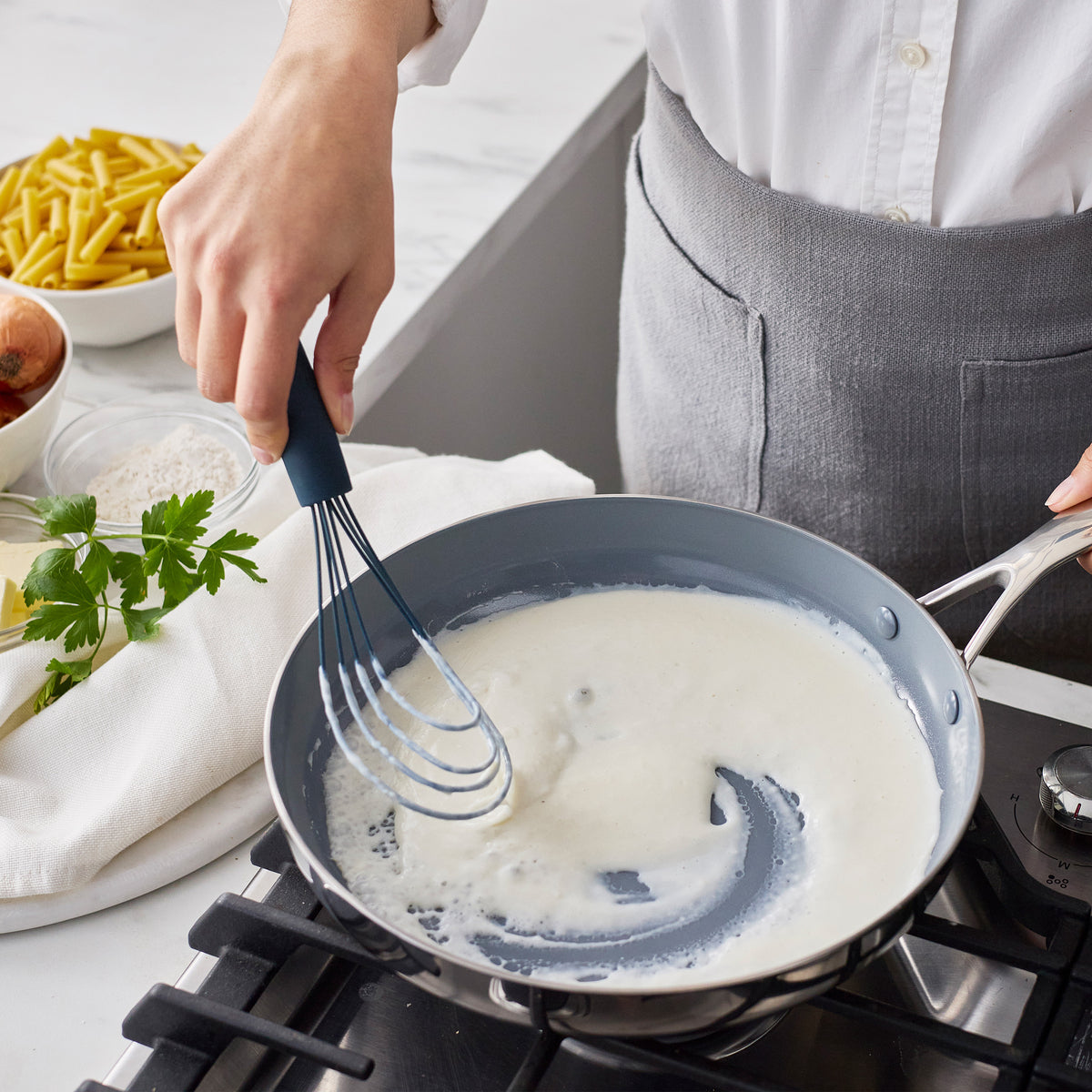 Premiere Silicone Flat Whisk | Oxford Blue