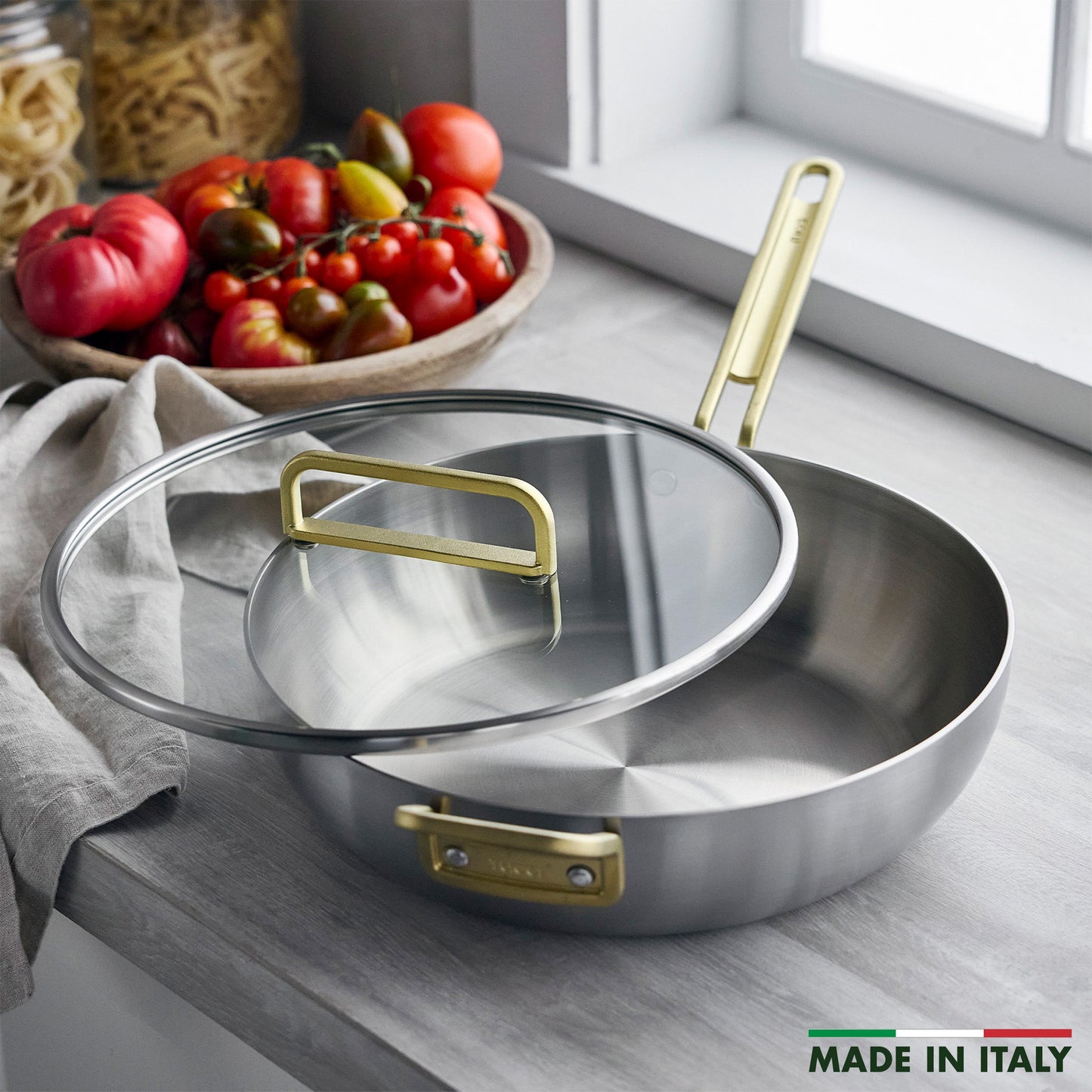 Stanley Tucci™ Uncoated Stainless Steel 6.5-Quart Stanley Pan with Lid