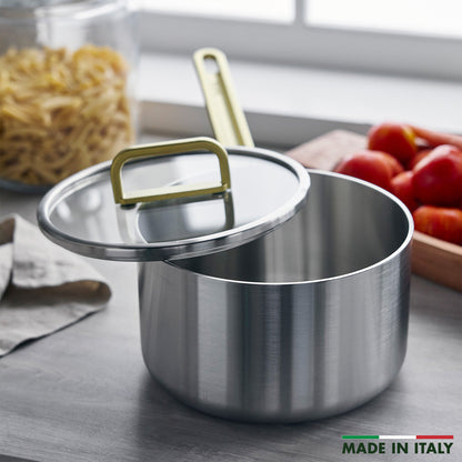 Stanley Tucci™ Uncoated Stainless Steel 4-Quart Saucepan with Lid