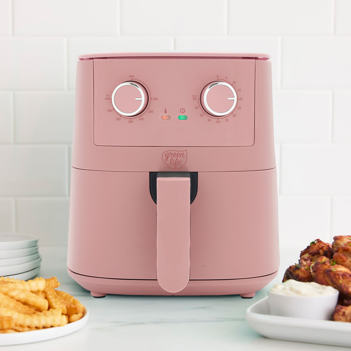 GreenLife 4.5-Quart EZ Air Fryer | Dusty Rose