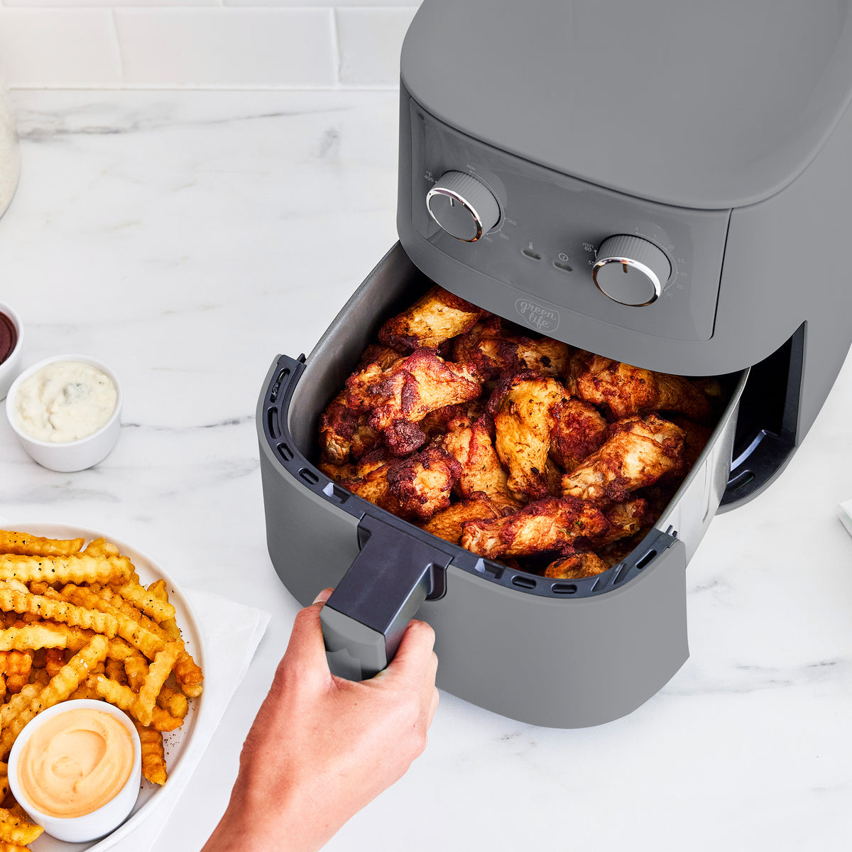 GreenLife 4.5-Quart EZ Air Fryer | Graphite