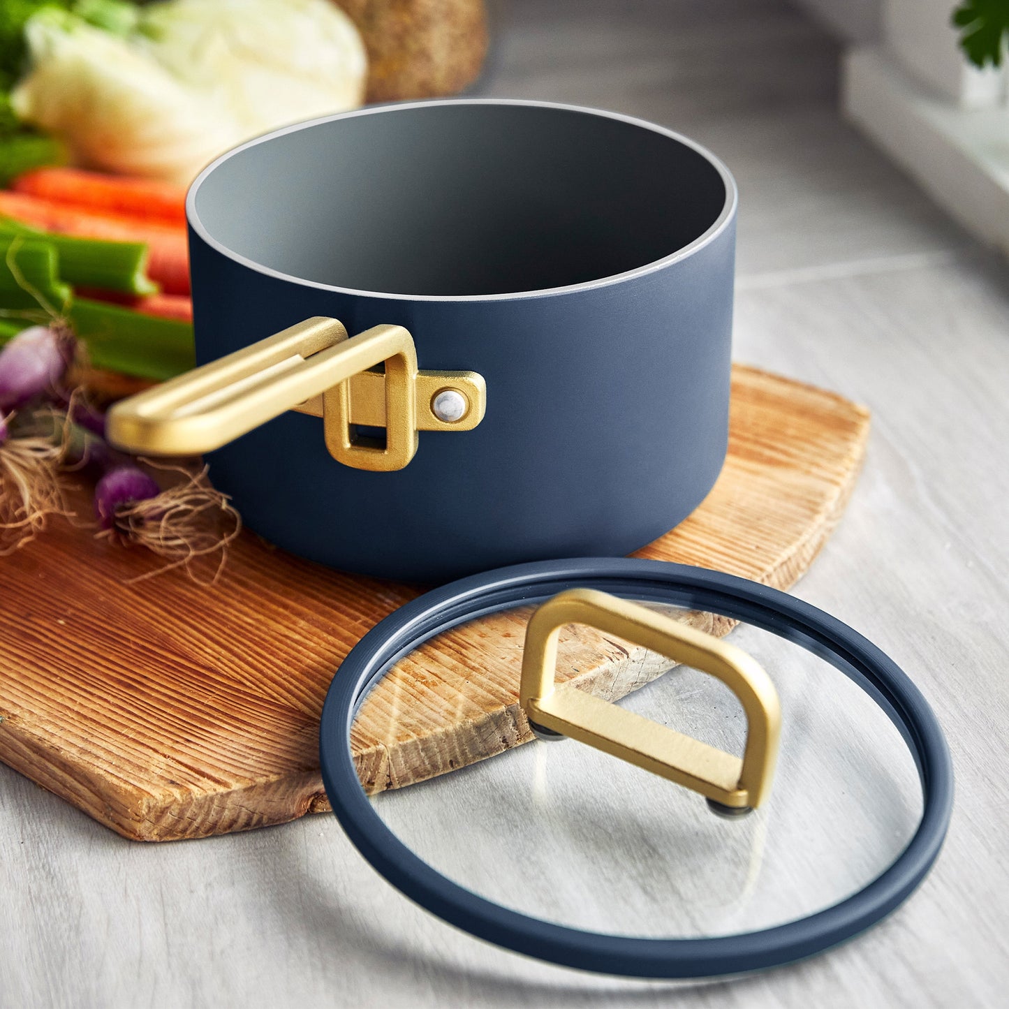 Stanley Tucci™ Ceramic Nonstick 4-Piece Chef Set | Marino Blue