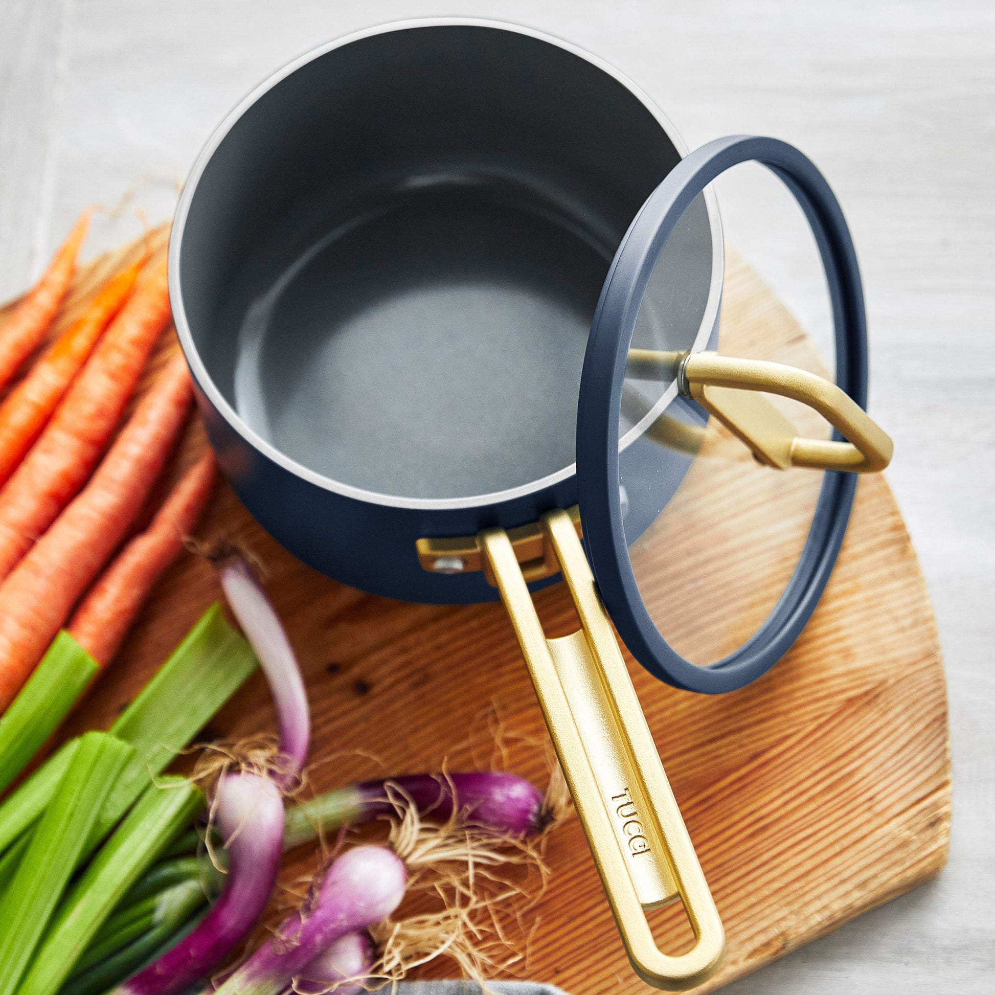 Stanley Tucci™ Ceramic Nonstick 4-Piece Saucepan Set | Marino Blue