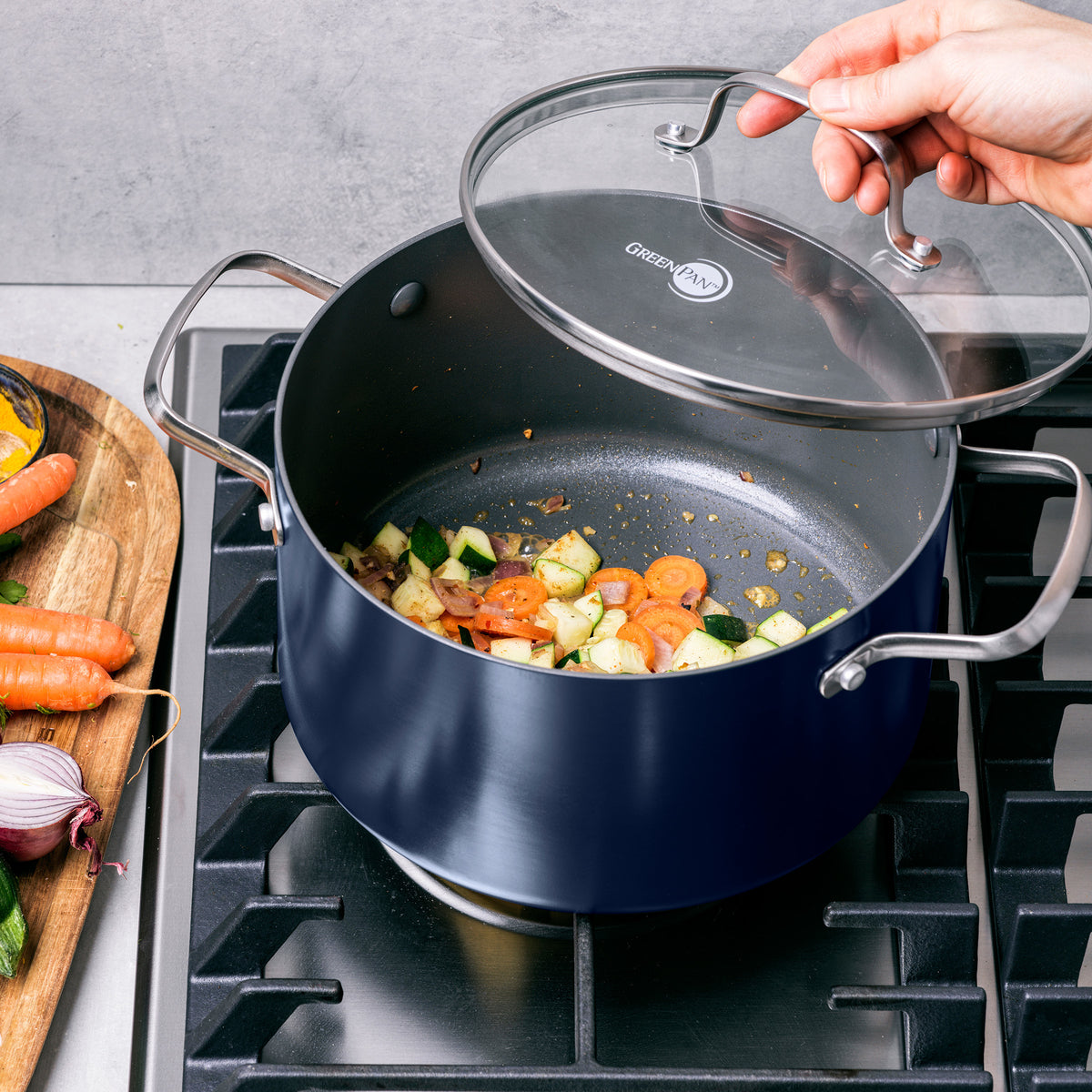 Canterbury Ceramic Nonstick 10-Piece Cookware Set | Oxford Blue
