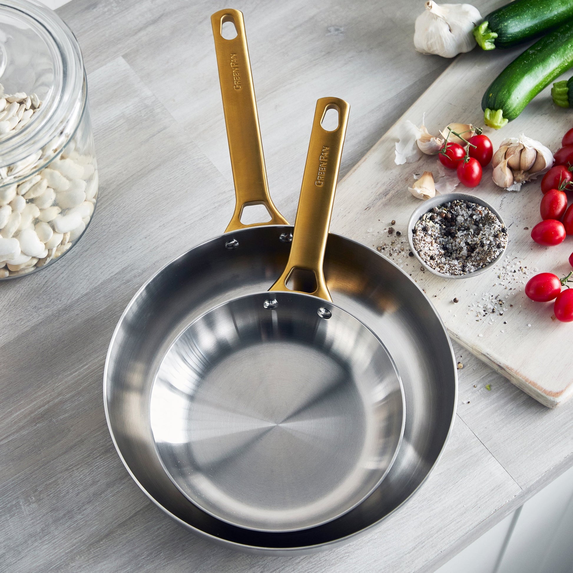 Reserve Stainless Steel 10" and 12" Frypan Set