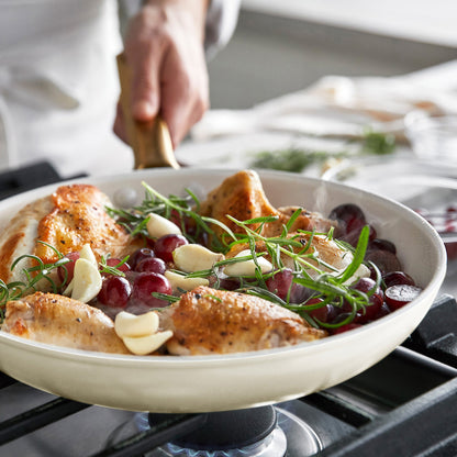 Reserve Pro Ceramic Nonstick 10" and 12" Frypan Set | Cream