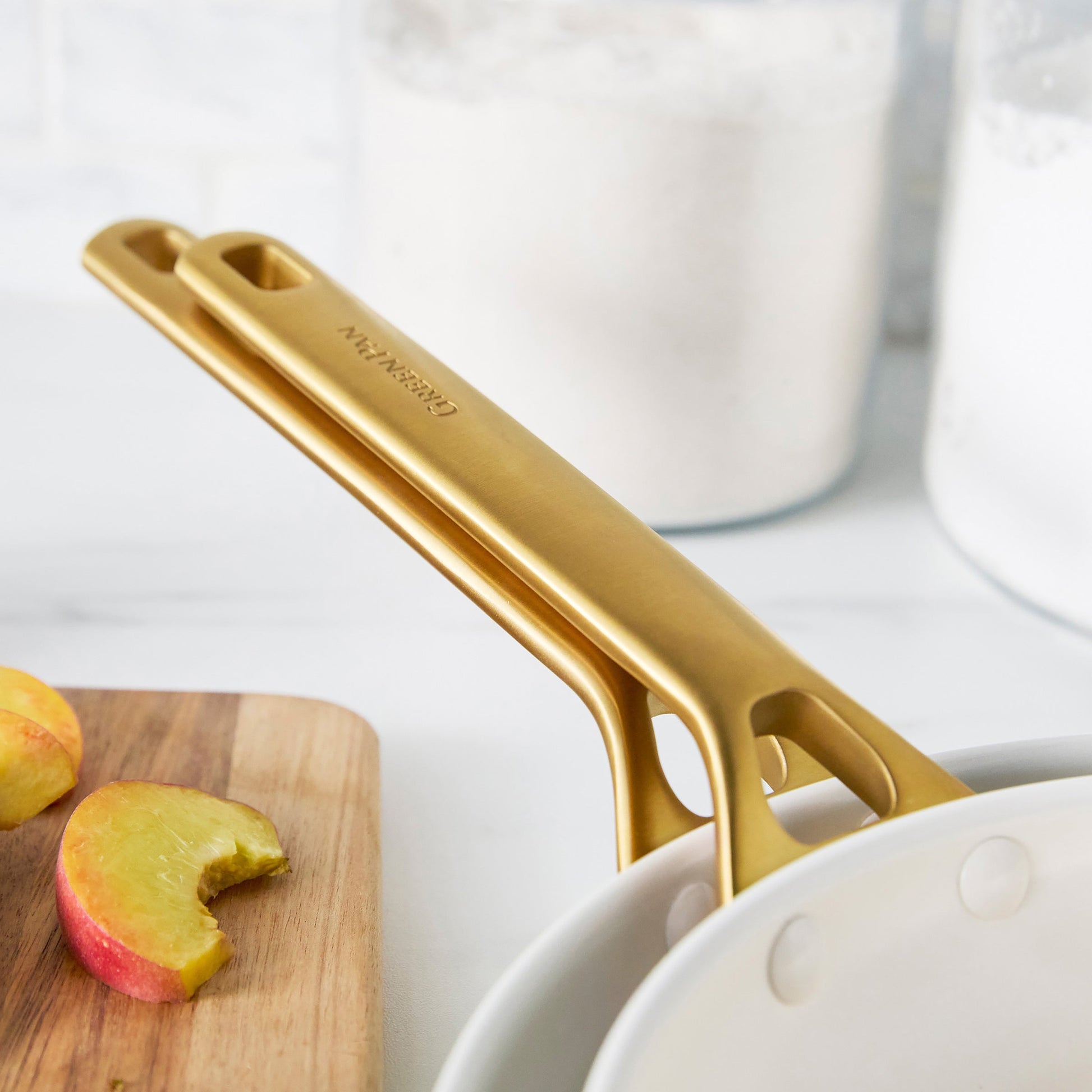 Reserve Pro Ceramic Nonstick 8", 10" and 12" Frypan Set | Cream