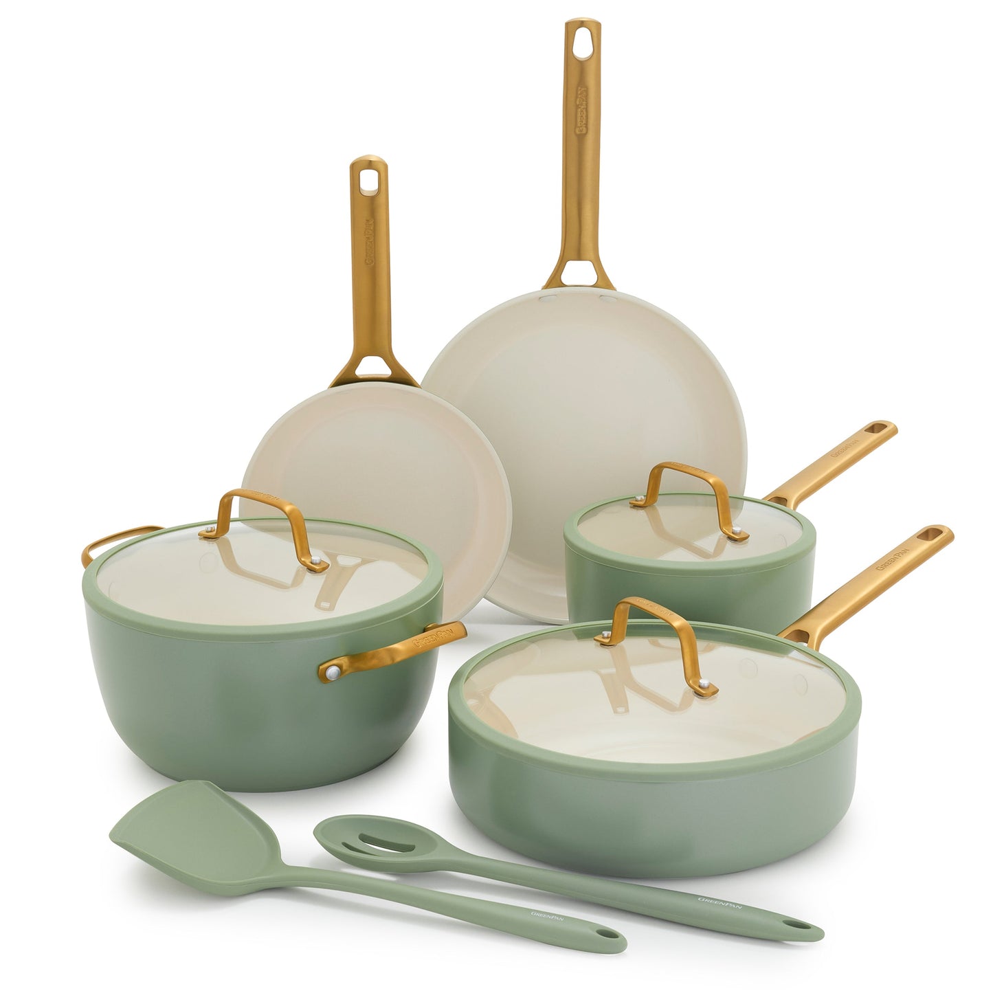 Reserve Pro Ceramic Nonstick 10-Piece Cookware Set | Sage
