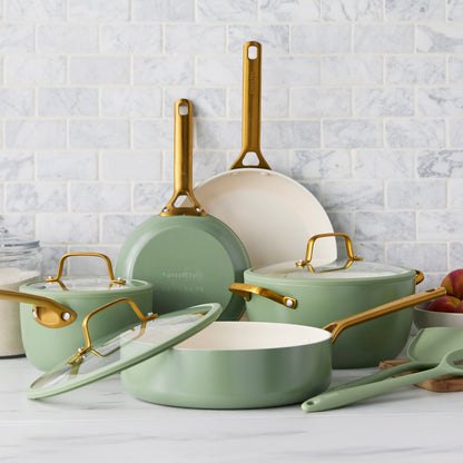 Reserve Pro Ceramic Nonstick 10-Piece Cookware Set | Sage