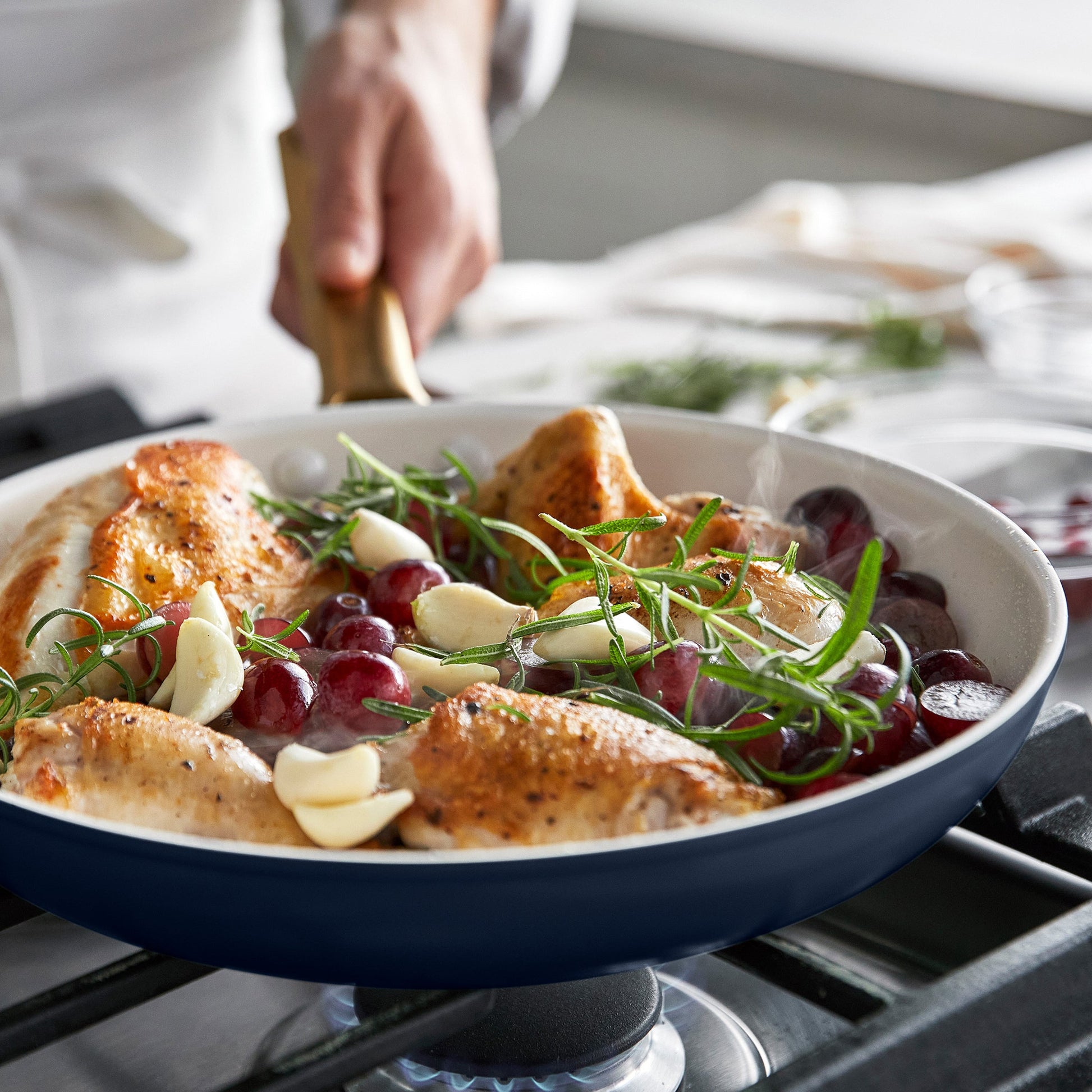 Reserve Pro Ceramic Nonstick 8", 10" and 12" Frypan Set | Twilight