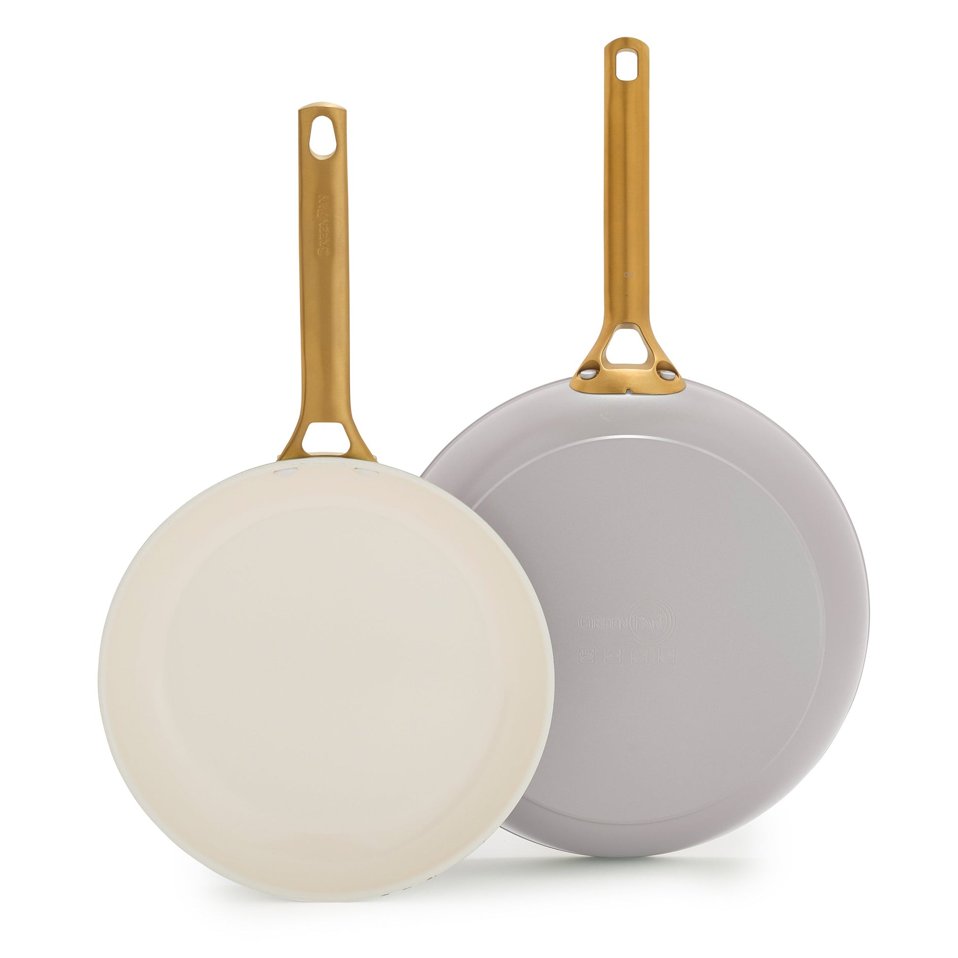 Reserve Pro Ceramic Nonstick 10" and 12" Frypan Set | Oyster