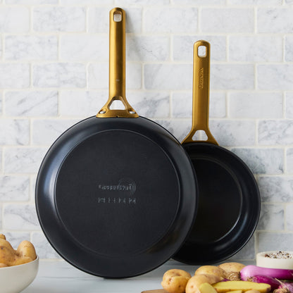 Reserve Pro Ceramic Nonstick 10" and 12" Frypan Set | Black
