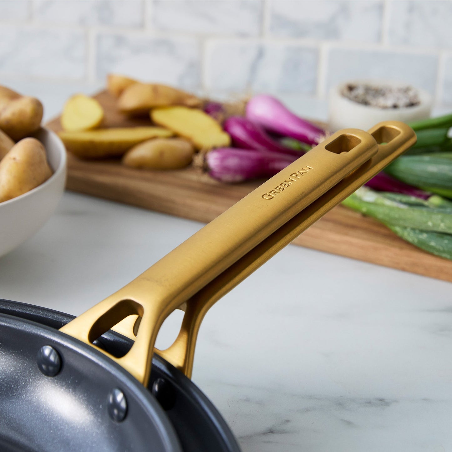 Reserve Pro Ceramic Nonstick 8", 10" and 12" Frypan Set | Black