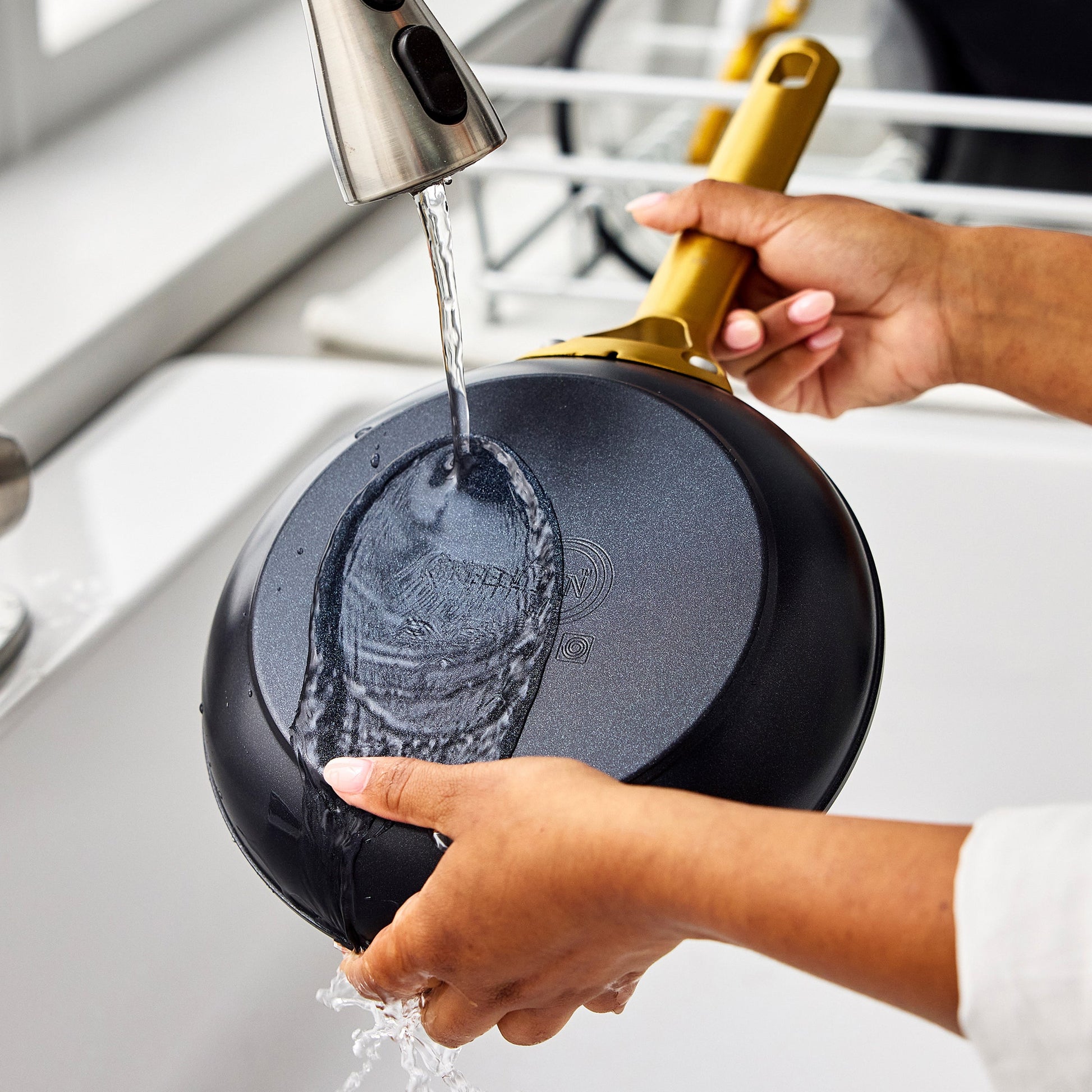 Reserve Pro Ceramic Nonstick 8", 10" and 12" Frypan Set | Black