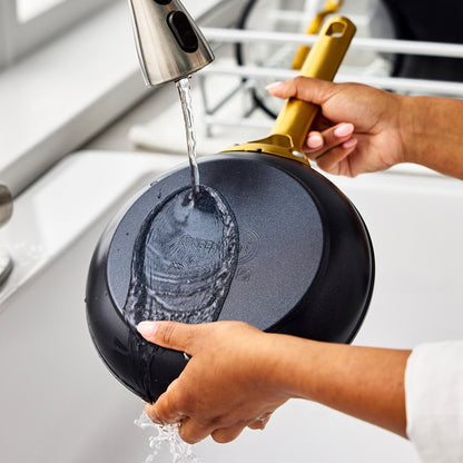 Reserve Pro Ceramic Nonstick 8", 10" and 12" Frypan Set | Black