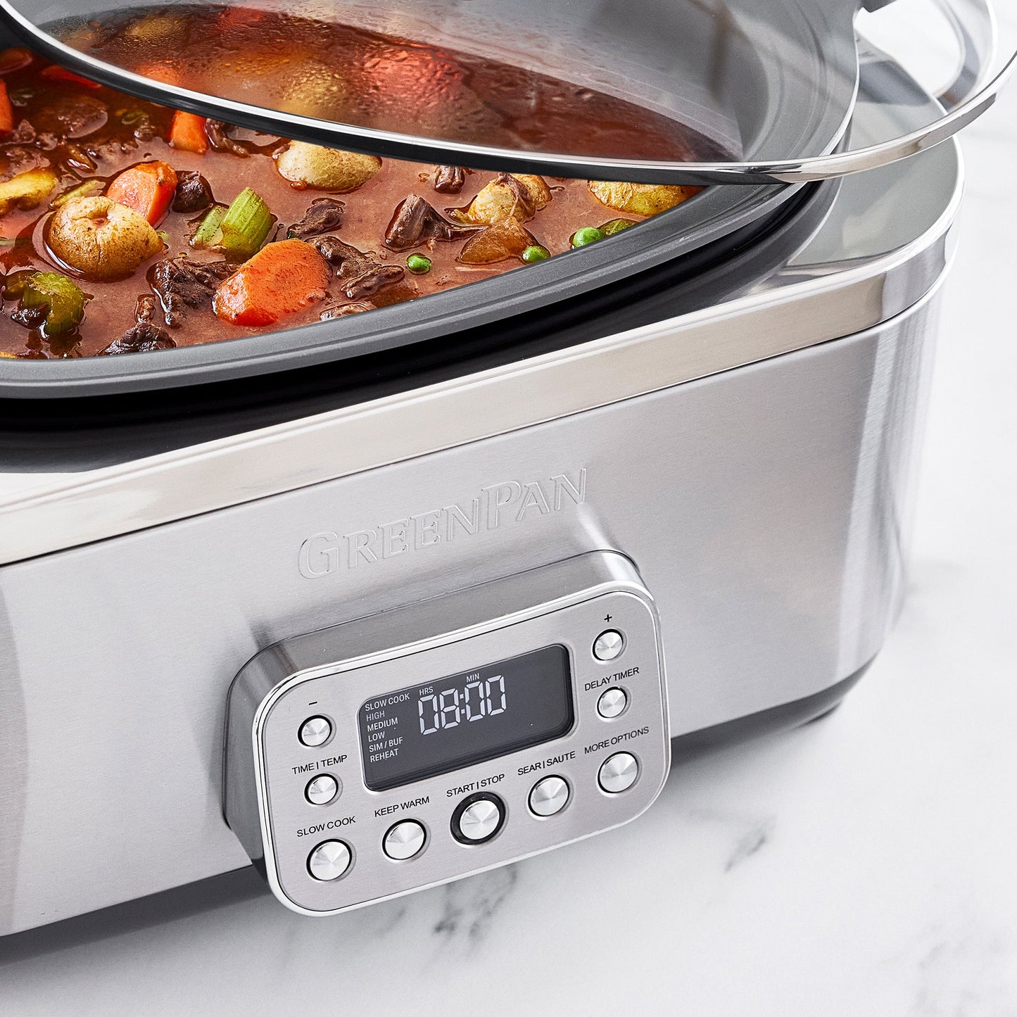 Elite 14-in-1 6-Quart Slow Cooker | Premiere Stainless Steel