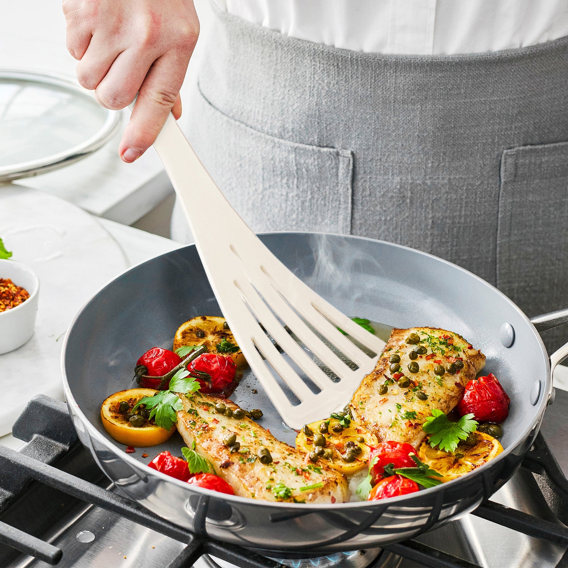 Premiere Silicone 8-Piece Utensil and Crock Set | Bisque