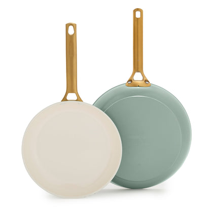 Reserve Pro Ceramic Nonstick 10" and 12" Frypan Set | Moss