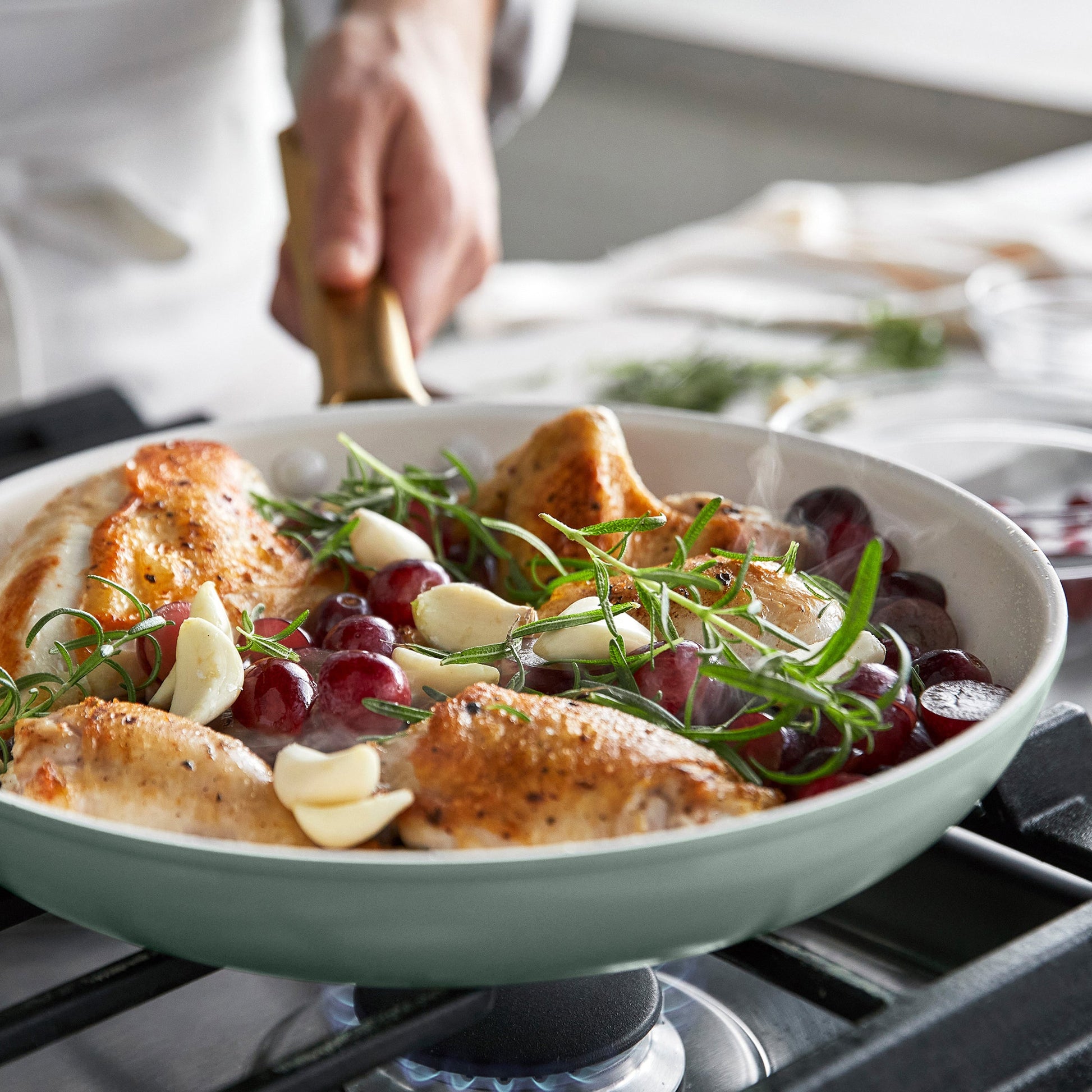 Reserve Pro Ceramic Nonstick 10" and 12" Frypan Set | Moss