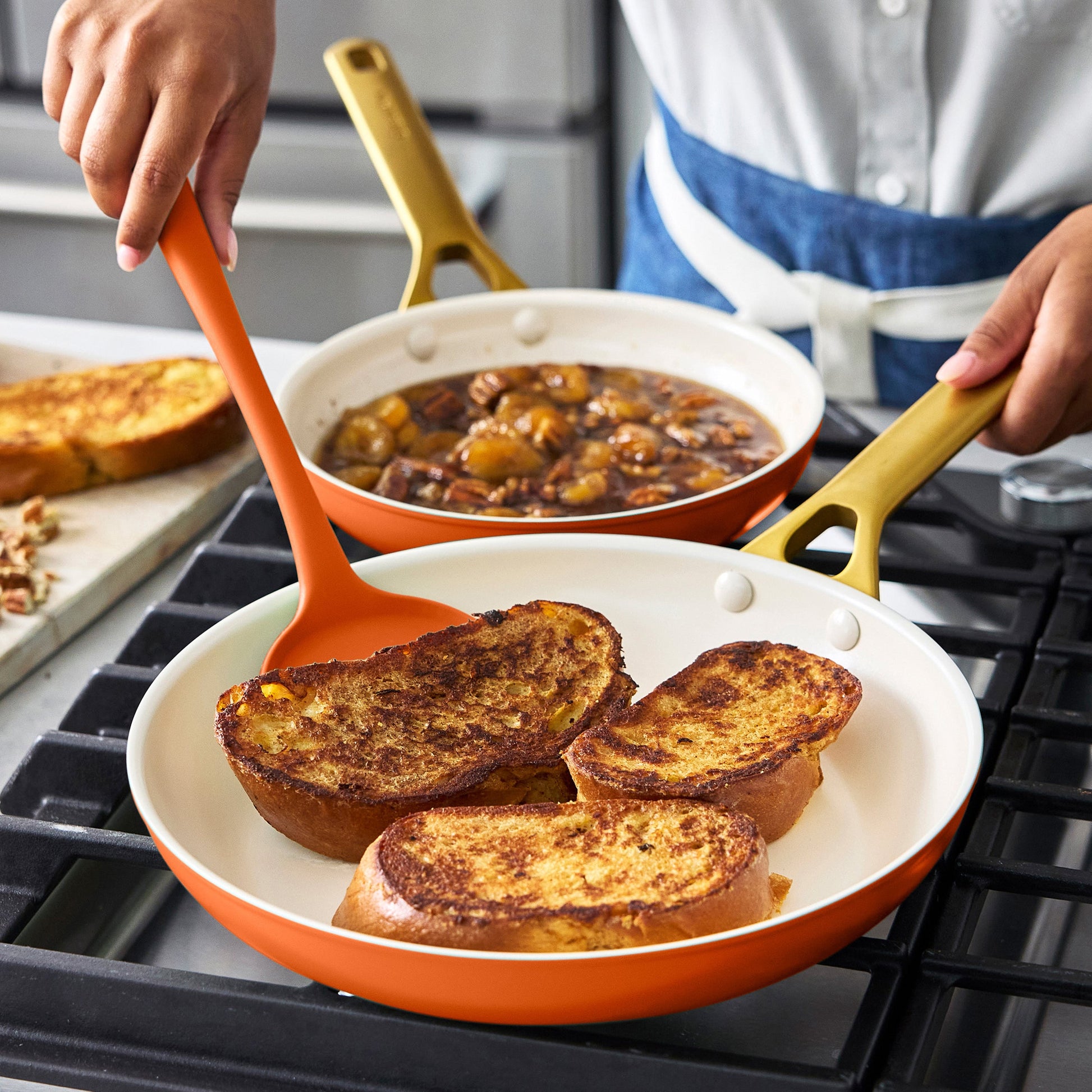 Reserve Pro Ceramic Nonstick 8", 10" and 12" Frypan Set | Harvest