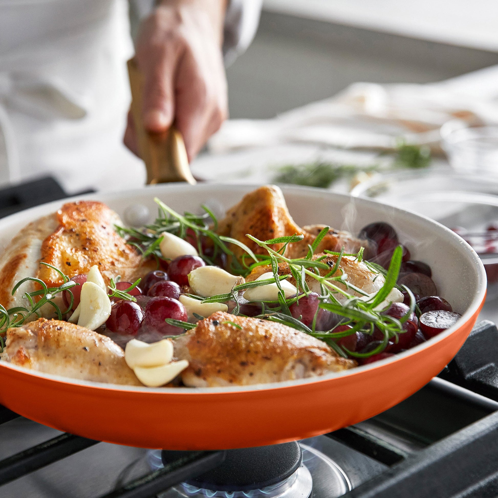 Reserve Pro Ceramic Nonstick 10" and 12" Frypan Set | Harvest