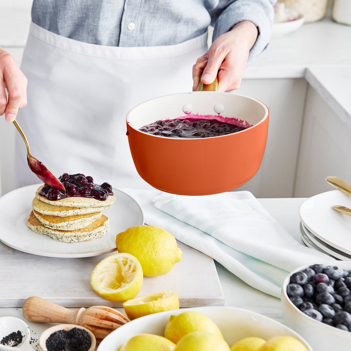 Reserve Pro Ceramic Nonstick 10-Piece Cookware Set | Harvest