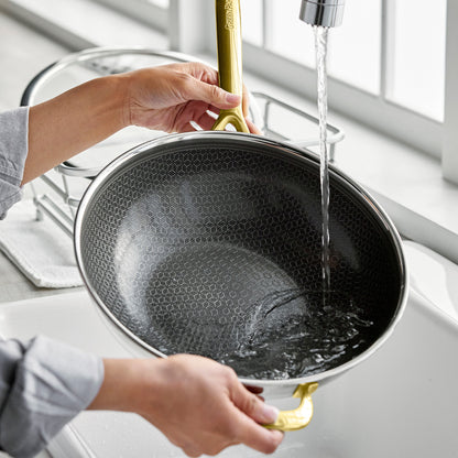 Spectra Gold Thermobond Hybrid Ceramic Nonstick 12" Wok with Lid