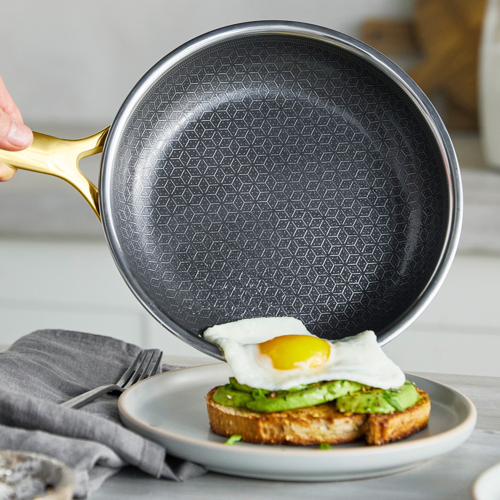 Spectra Gold Thermobond Hybrid Ceramic Nonstick 8", 10" and 12" Frypan Set
