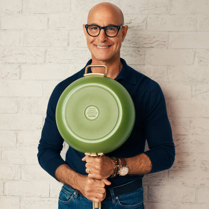 Stanley Tucci™ Ceramic Nonstick 8" and 10" Frypan Set | Tuscan Olive