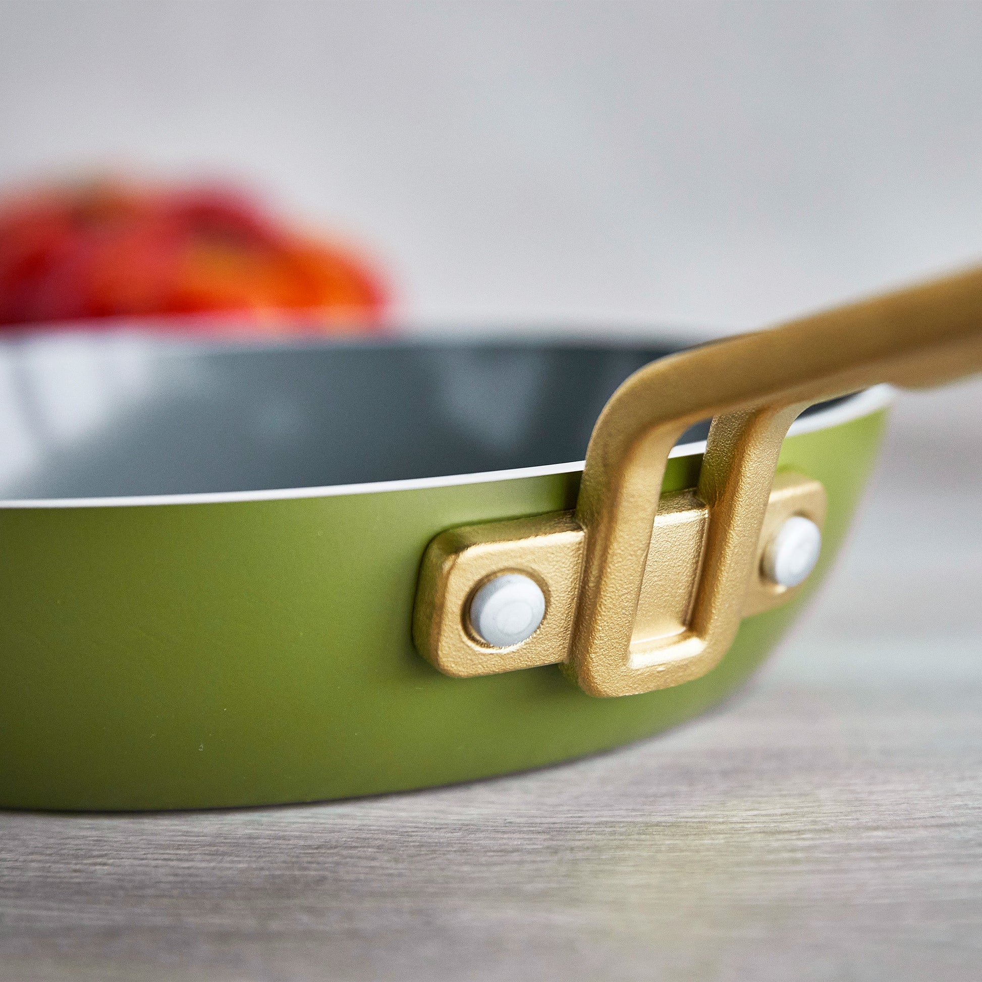 Stanley Tucci™ Ceramic Nonstick 8", 10" and 12" Frypan Set | Tuscan Olive