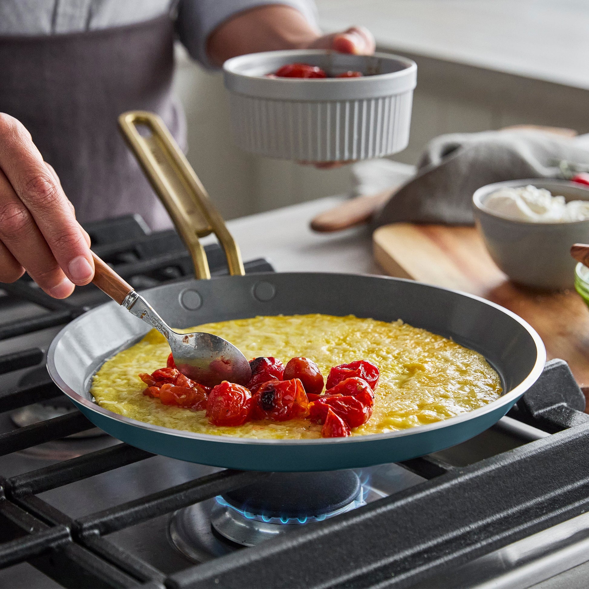 Stanley Tucci™ Ceramic Nonstick 10" Crepe and Omelette Pan | Venetian Teal
