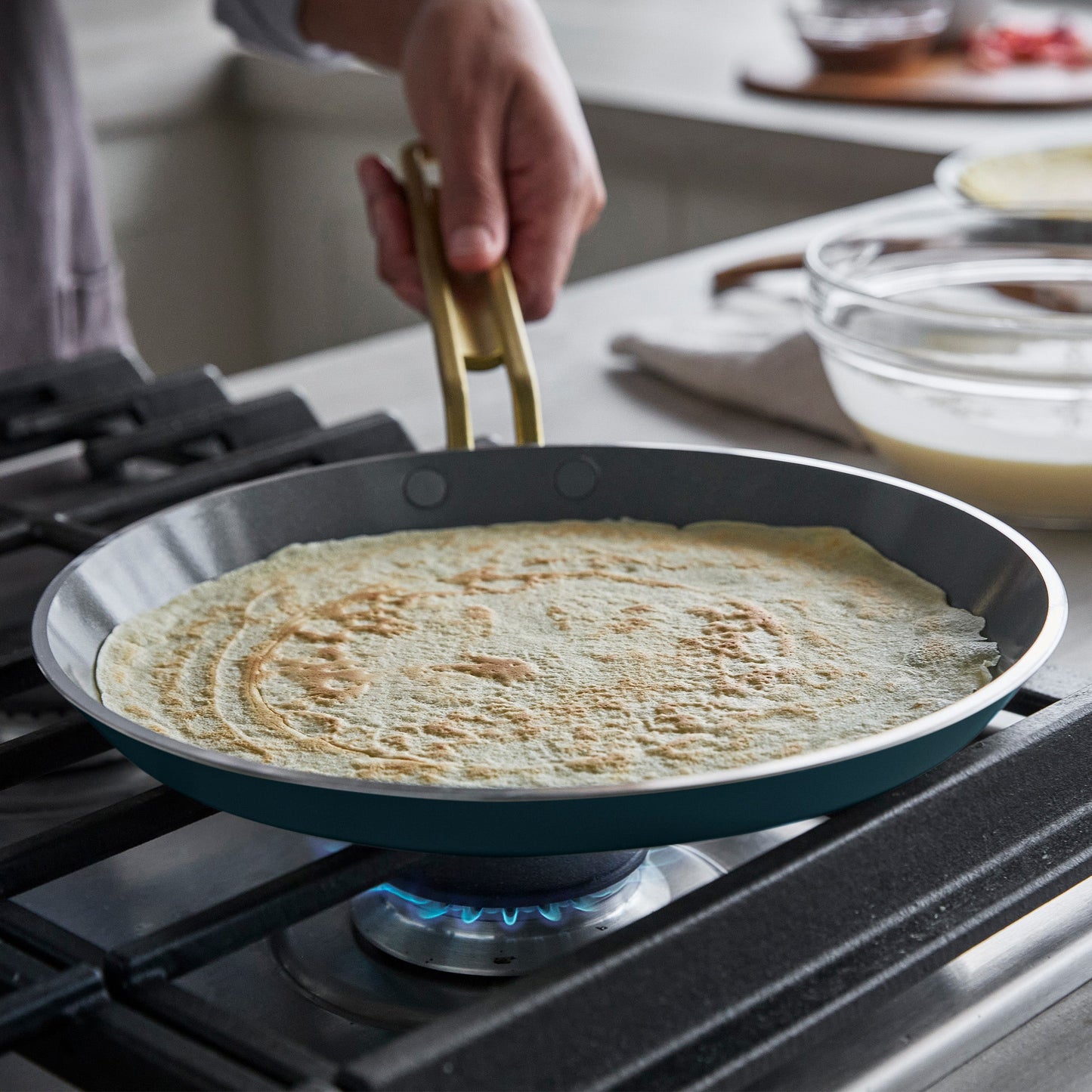 Stanley Tucci™ Ceramic Nonstick 10" Crepe and Omelette Pan | Venetian Teal