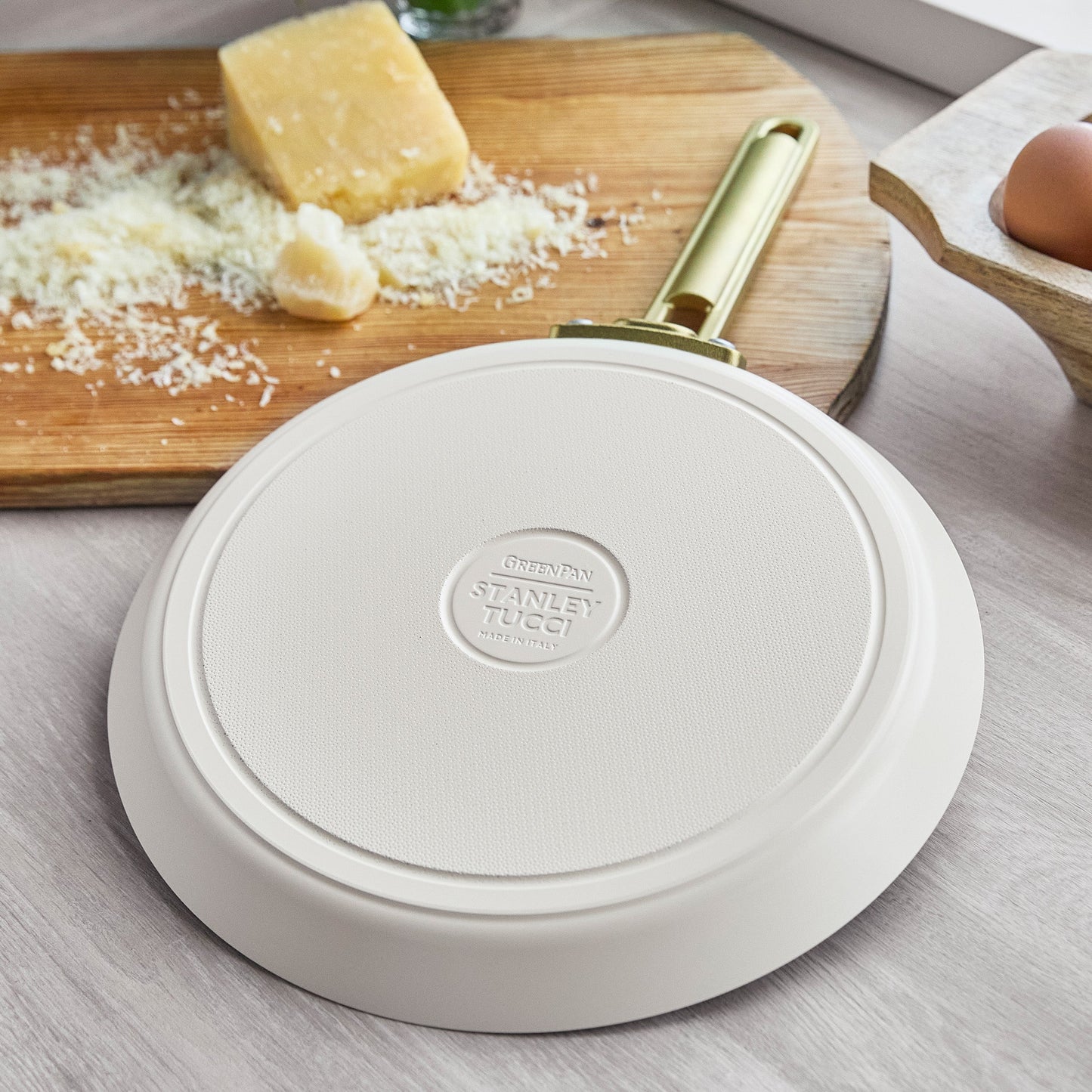 Stanley Tucci™ Ceramic Nonstick 10" Crepe and Omelette Pan | Carrara White