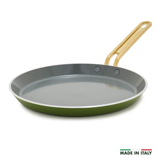 Stanley Tucci™ Ceramic Nonstick 10" Crepe and Omelette Pan | Tuscan Olive